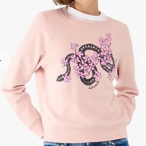NWT Pink ‘Rose Smoke’ Kate Spade Snake Floral Sweatshirt, Small
